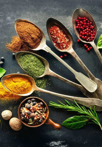 herbs and spices in honey